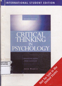 Image of Critical Thingking in Psychology : Separating Sense From Nonsense
