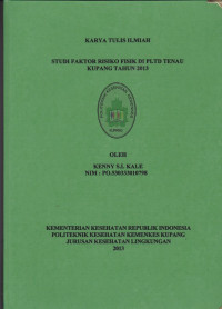 Image of Studi faktor risiko di PLTD Tenau Kupang tahun 2013