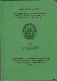 Image of Studi epidemiologi deskriptif kejadian penyakit diare di Puskesmas Alak Kota Kupang tahun 2010 - 2012