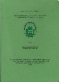 Image of Studi ketersediaan sarana air bersih di kelurahan Oesao tahun 2013