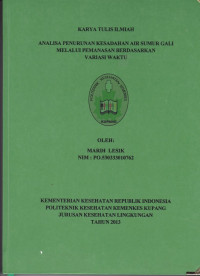 Image of Analisa penurunan kesadaran air sumur gali melalui pemanasan berdasarkan variasi waktu