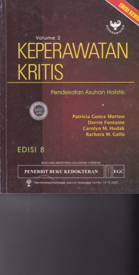 Image of Keperawatan Kritis : pendekatan asuhan holistik = Critical care nursing : a holistik approach, 8th Ed.