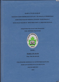 Image of Persepsi pasien imobilisasi tentang pelaksanaan pemenuhan kebutuhan dasar personal hygiene oleh perawat di ruangan Kelimutu RSUD. Prof. Dr. W.Z. Johannes Kupang
