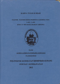 Image of Faktor-faktor risiko peminum alkohol pada laki-laki di RT 13/RW 04 kelurahan Airnona