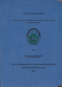 Image of Tingkat pengetahuan dan keadaan lingkungan rumah penderita Tb paru di wilayah kerja Puskesmas Alak tahun 2014