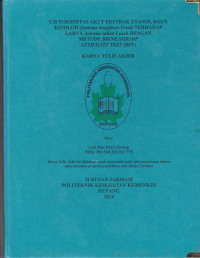 Image of Uji toksisitas akut ekstrak etanol daun kitolod (Isotoma longiflore Presl) terhadap larva Artemia salina Leach dengan metode brine shrimp lethality test (BST)