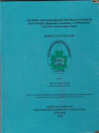 Image of Uji efek antiaskariasis ekstrak etanolik daun pare (Momordica charantia, L) terhadap Cacing Ascaris suum, Goeze
