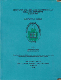 Image of Penetapan kadar etanol dalam minuman cuka apel stenmanns tahun 2014