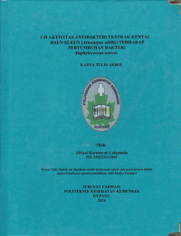 Image of Uji aktivitas antibakteri ekstrak kental daun sukun (Artocarpus altillis) terhadap pertumbuhan bakteri staphylococcus aureus