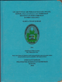 Image of Uji aktivitas air perasan batang pisang kepok (Musa paradisiaca Linn) terhadap kecepatan pertumbuhan rambut kelinci