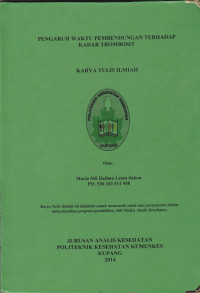 Image of Pengaruh waktu pembendungan terhadap kadar trombosit