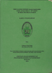 Image of Prevalensi infeksi ascaris lumbricoides pada anak usia 5-10 tahun di desa Baumata Barat