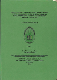Image of Prevalensi enterobiasis pada anak-anak di dusun air sagu RT 09/RW 04 desa Noelbaki kecamatan Kupang Tengah kabupaten Kupang tahun 2014