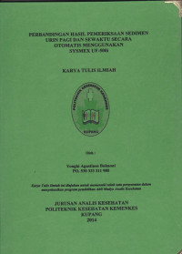Image of Perbandingan hasil pemeriksaan sediman urin pagi dan sewaktu secara otomatis menggunakan Sysmex UF-500i