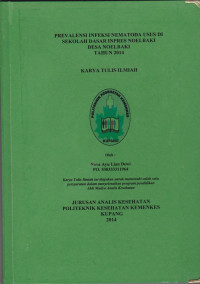 Image of Prevalensi infeksi nematoda usus di sekolah dasar inpres Noelbaki desa Noelbaki tahun 2014