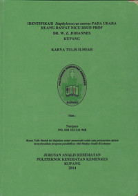 Image of Identifikasi staphylococcus aureus pada udara ruang rawat NICU RSUD. Prof. Dr.W.Z. Johannes Kupang