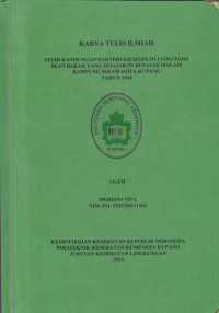 Image of Studi kandungan bakteri Escherichia coli pada ikan bakar yang dijajakan di pasar malam kampung solor kota Kupang tahun 2014