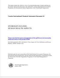 Image of Hydrogen Sulfide : Human Health Aspects