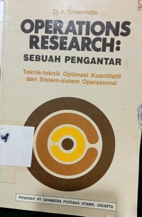 Image of OPERATIONS RESEARCH: SEBUAH PENGANTAR